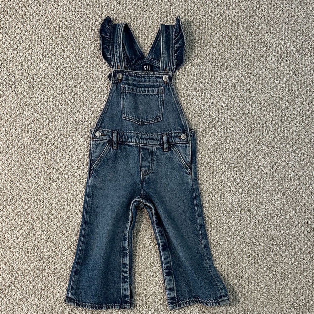GAP Kids Ruffle Strap Denim Overalls